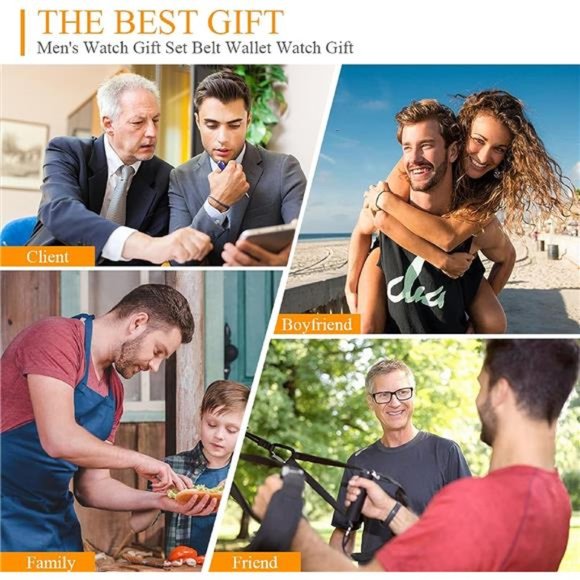 Men Watch Set, Watch for Men, Men Valentines Day Gifts Watch, Mens Gift Set - Picture 5 of 6